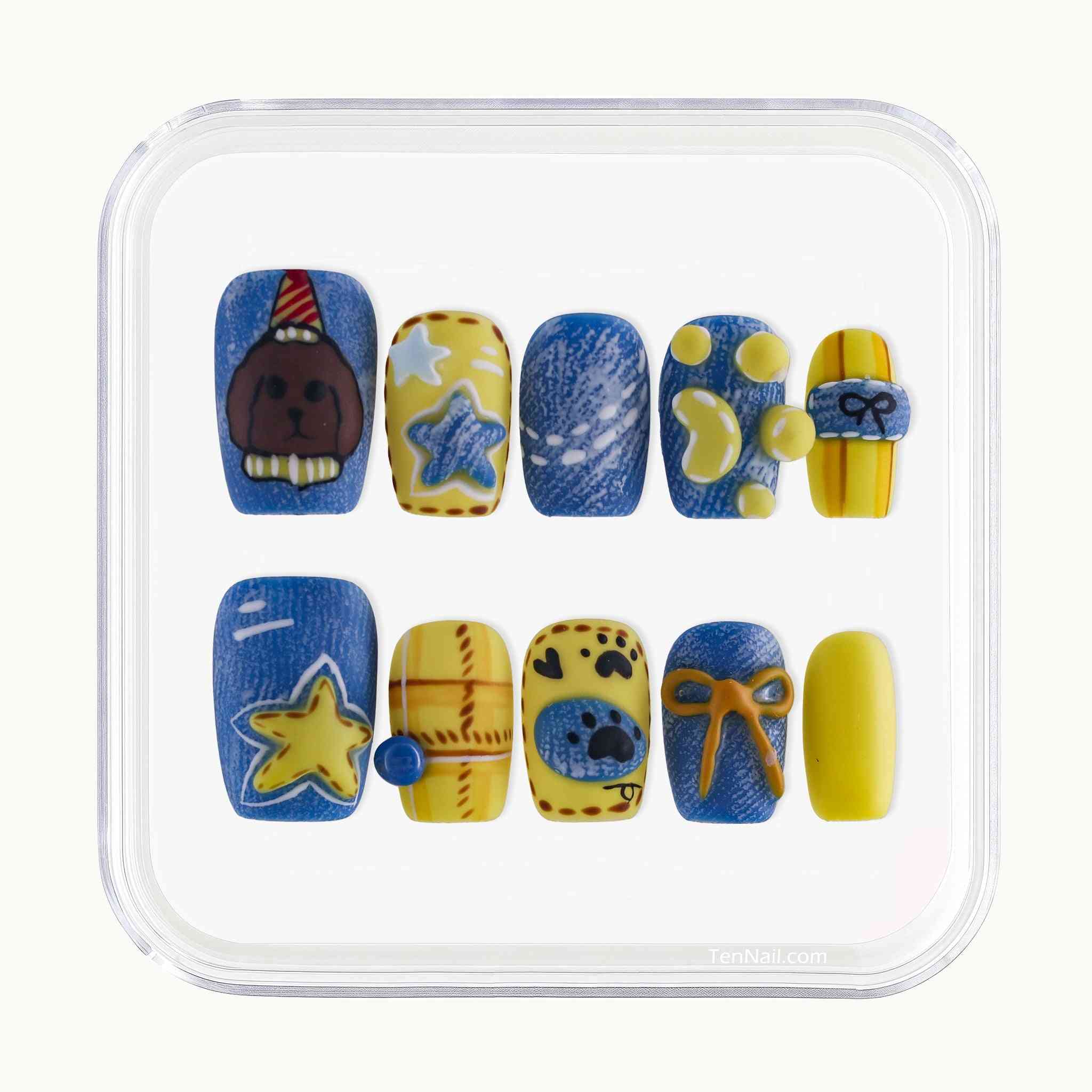 Whimsy Pup? reusable Press on nails by Tennail